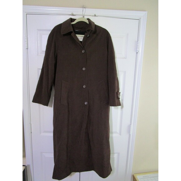 Jones New York Womens Trench Brown Coat Size 6 Suede Pockets - Picture 1 of 11
